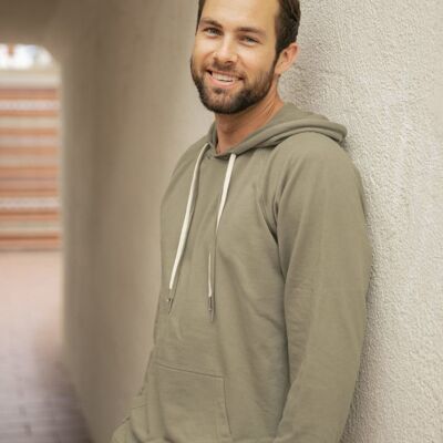 Unisex Icon Lightweight Loopback Terry Hooded Sweatshirt Thumbnail