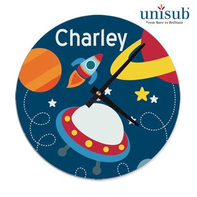 Wall Clock, Unisub, 8.125" x .045". Unframed Gloss White Sublimation Aluminum Face, includes clockwo Thumbnail