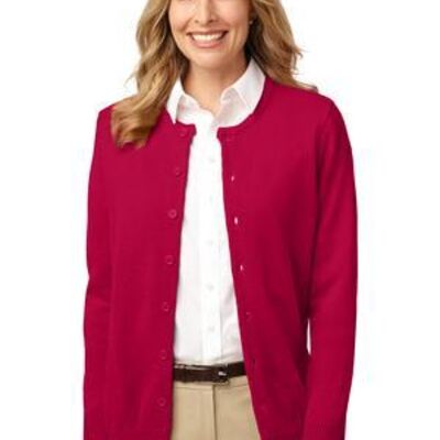 ICD Ladies Jewel Neck Cardigan Sweater Thumbnail
