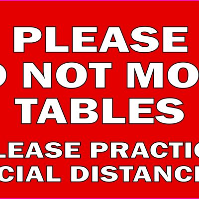 Do Not Move Tables Decal  7"X12" Thumbnail