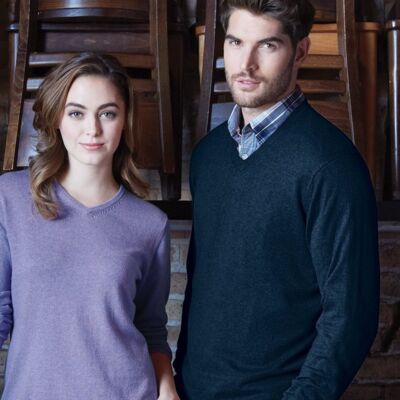 SEW N STITCHES - WEATHERPROOF - Vintage Cotton Cashmere V-Neck Sweater Thumbnail