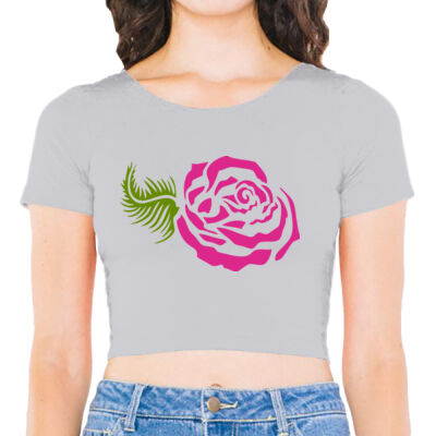 ROSE PRINT -  AMERICAN APPAREL - Women's Cotton Spandex Crop Thumbnail